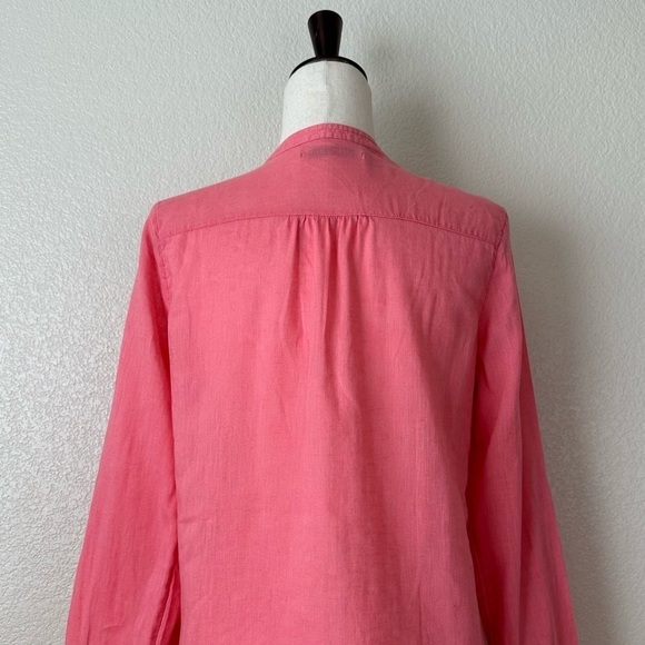 Old Navy Linen Blend Pink Long Sleeves Popover Top, Sz Small - Picture 8 of 12